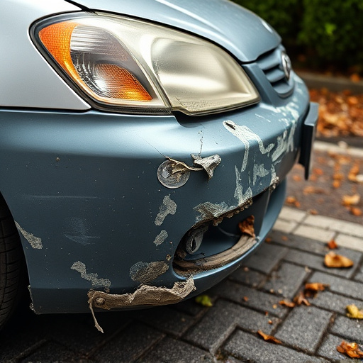 damaged car bumper