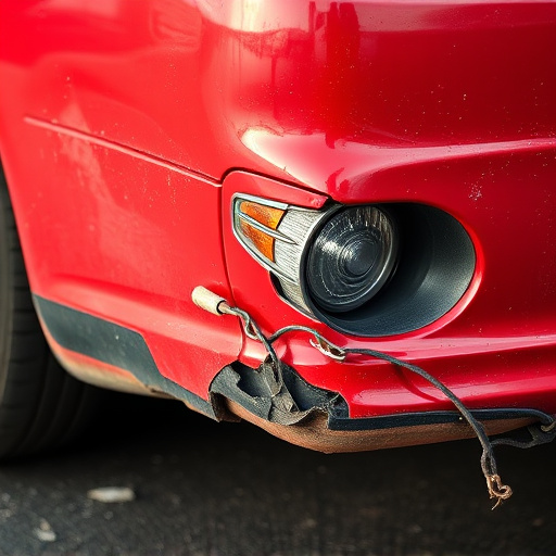 damaged car bumper