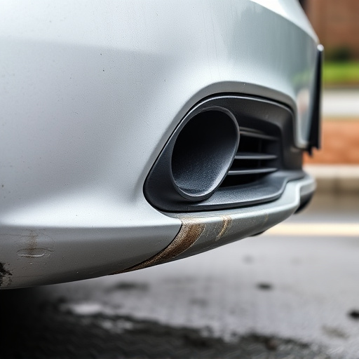 damaged car bumper