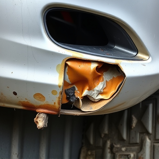 damaged car bumper