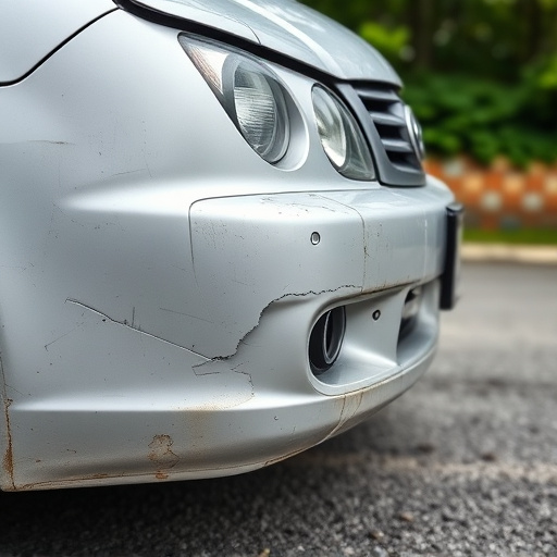damaged car bumper