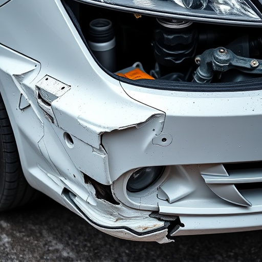 damaged car bumper