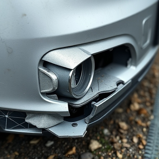 damaged car bumper