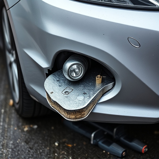 damaged car bumper