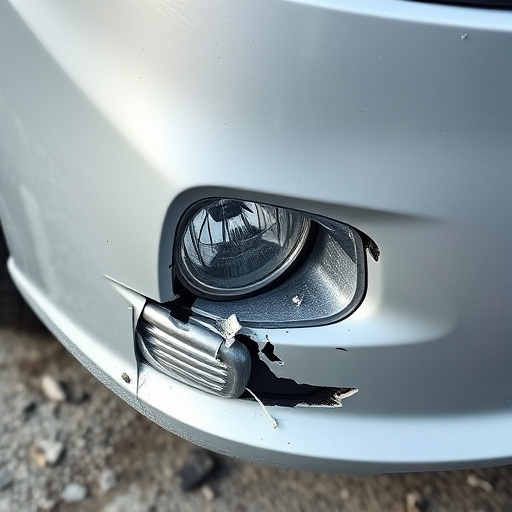 damaged car bumper