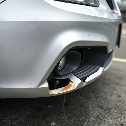 damaged car bumper
