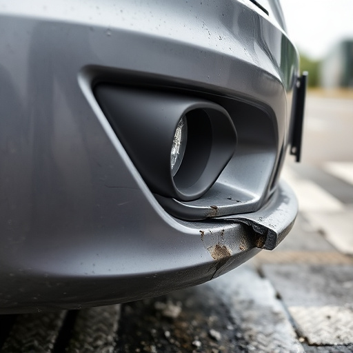 damaged car bumper