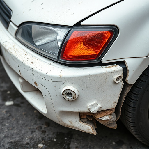damaged car bumper