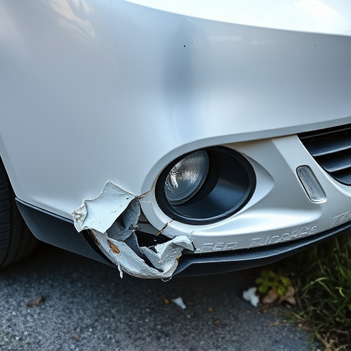 damaged car bumper