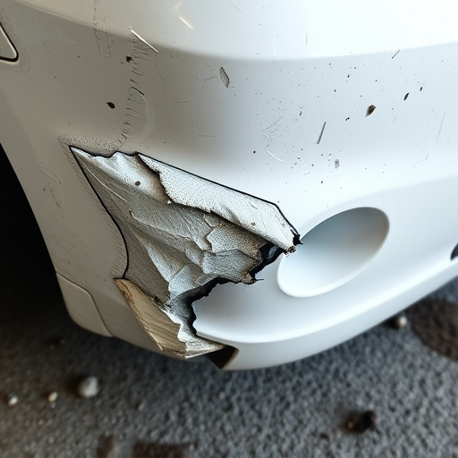 damaged car bumper