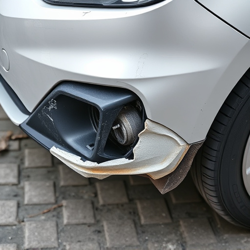 damaged car bumper