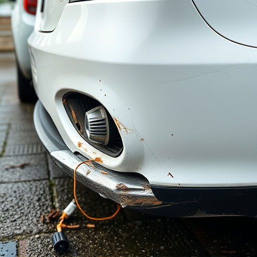 damaged car bumper