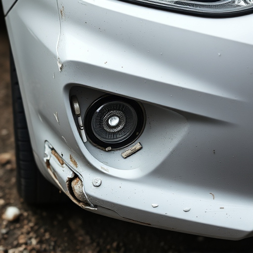 damaged car bumper