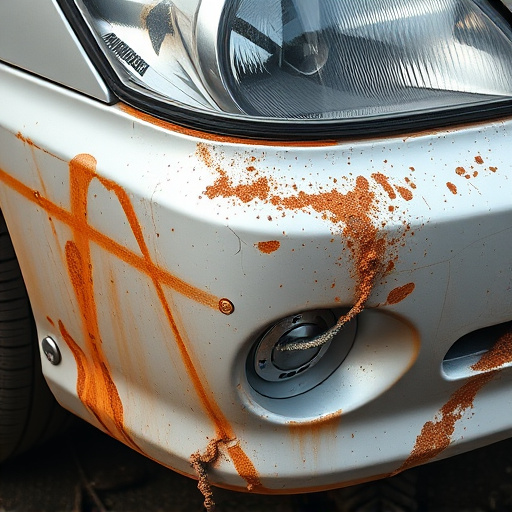 damaged car bumper