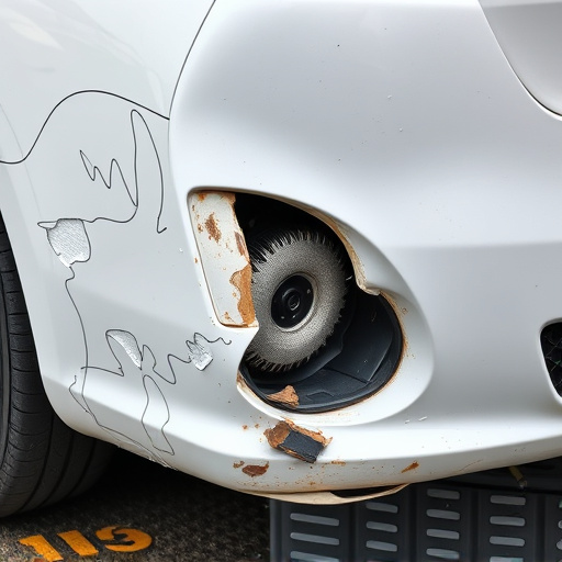 damaged car bumper