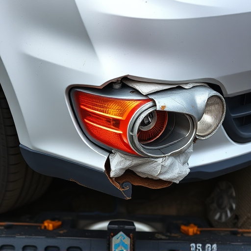 damaged car bumper