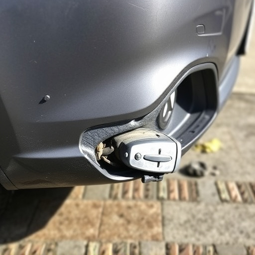 damaged car bumper