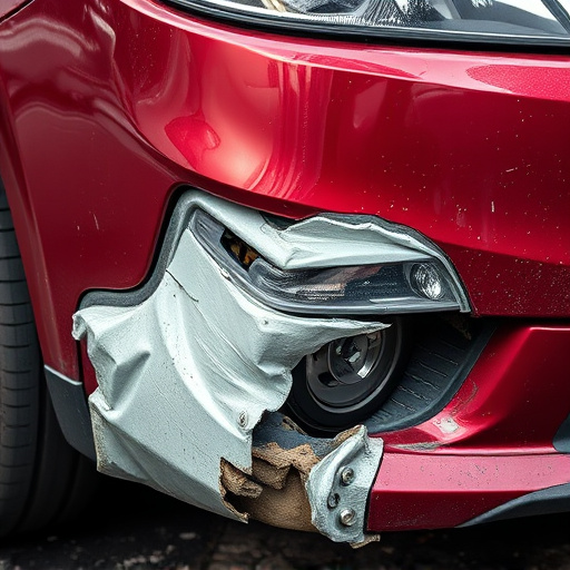 damaged car bumper