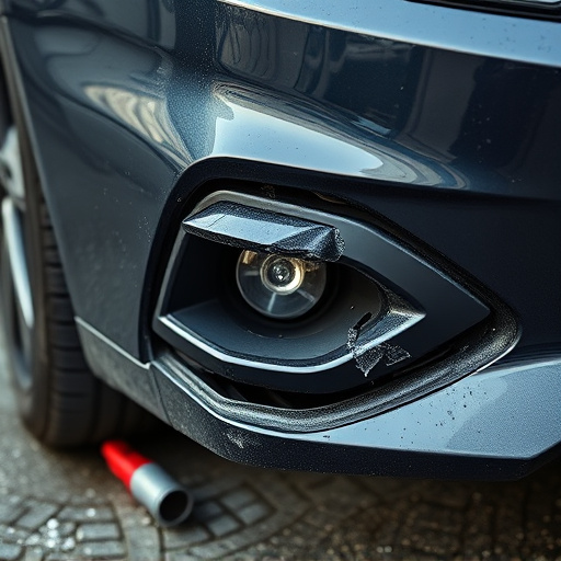damaged car bumper