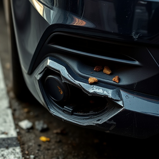damaged car bumper