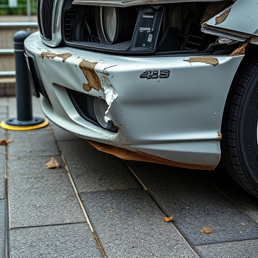 damaged car bumper