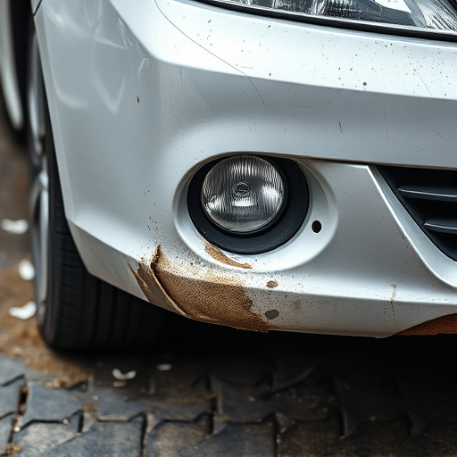 damaged car bumper