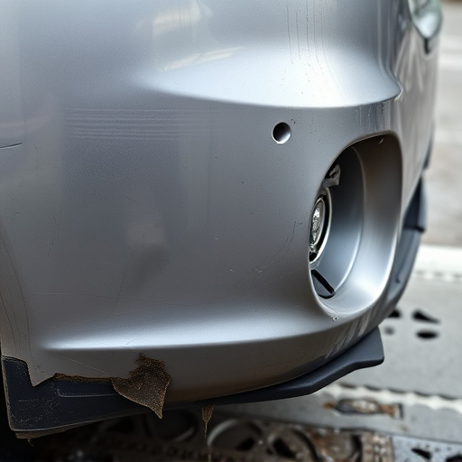 damaged car bumper
