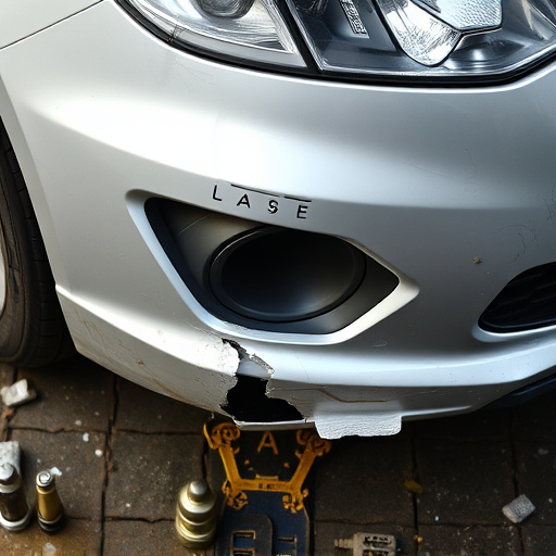 damaged car bumper