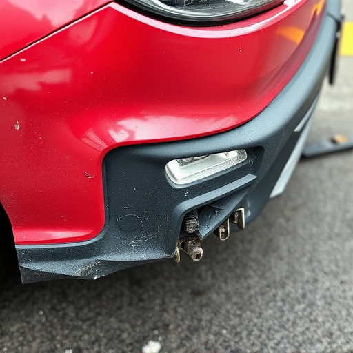 damaged car bumper