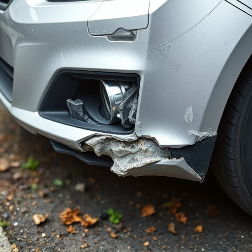 damaged car bumper