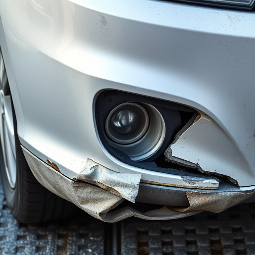 damaged car bumper