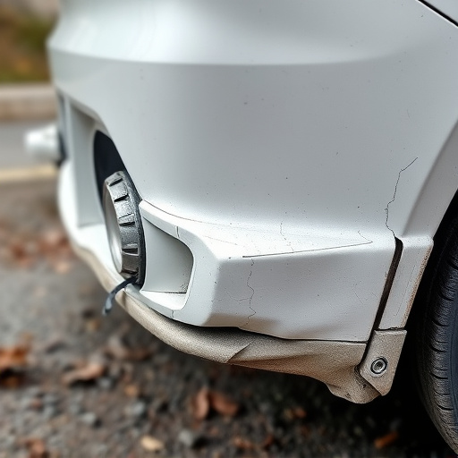 damaged car bumper