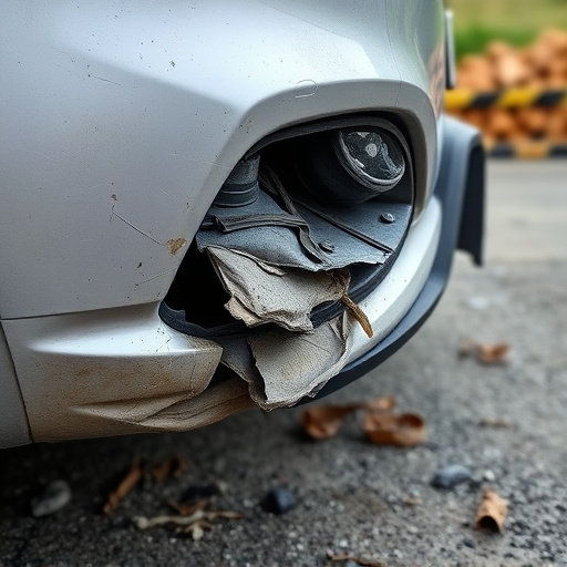 damaged car bumper