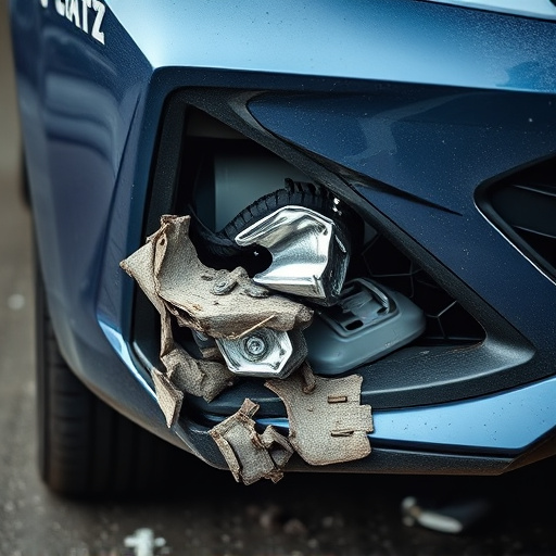 damaged car bumper