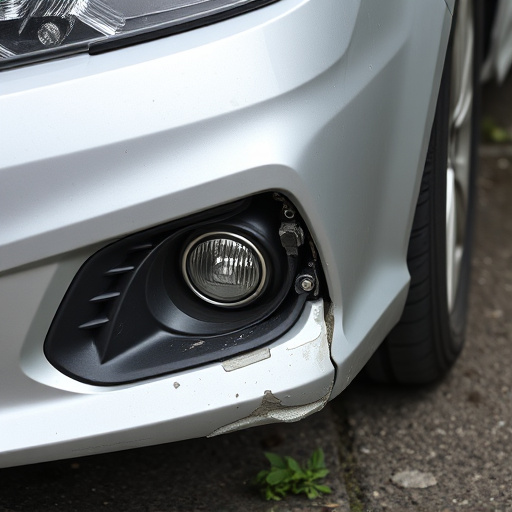 damaged car bumper