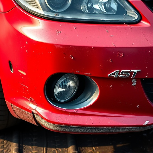 damaged car bumper