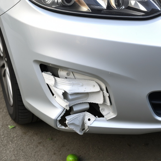 damaged car bumper