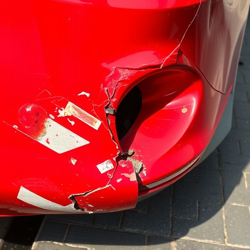 damaged car bumper
