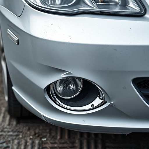 damaged car bumper