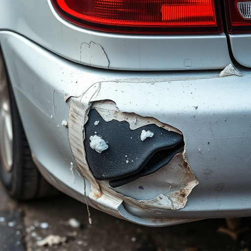 damaged car bumper