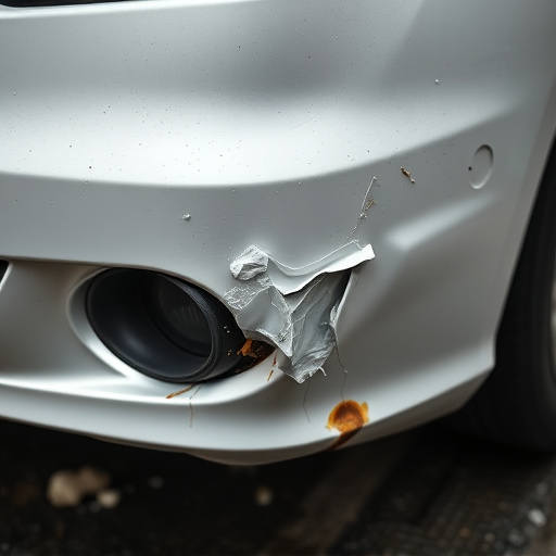 damaged car bumper
