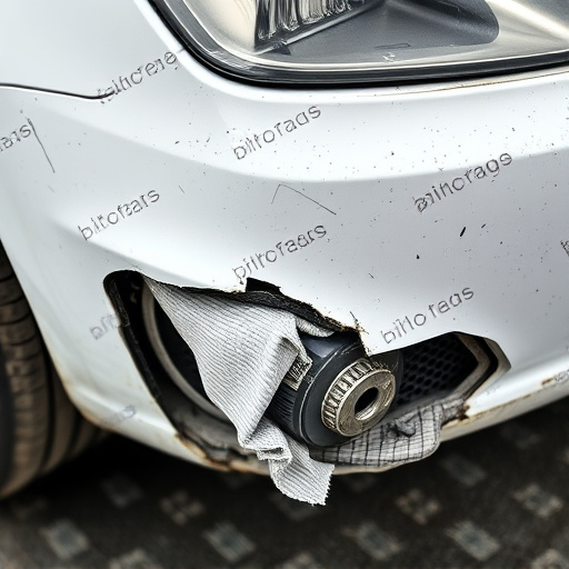 damaged car bumper