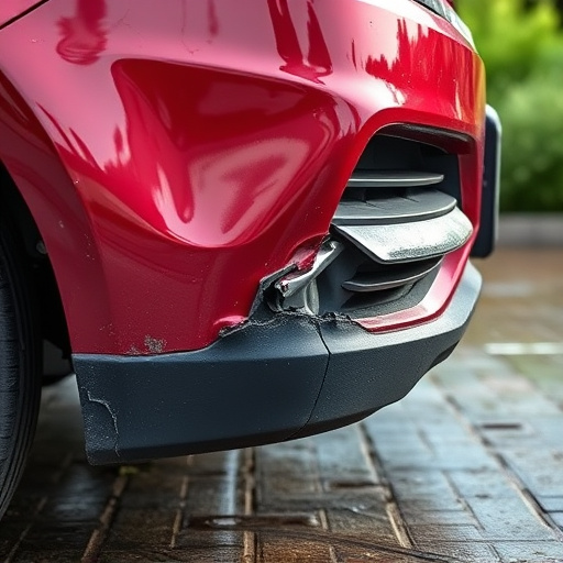 damaged car bumper