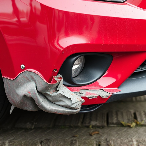 damaged car bumper