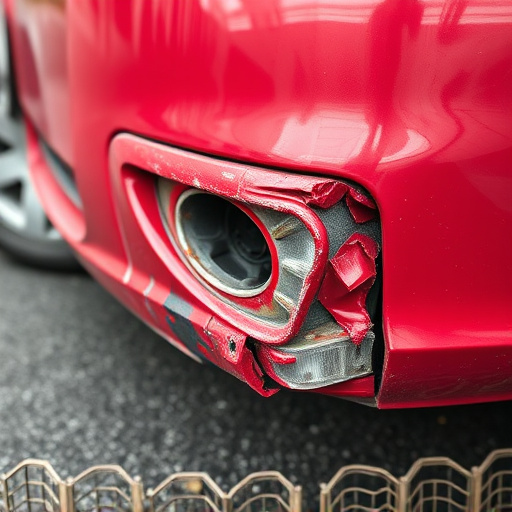 damaged car bumper
