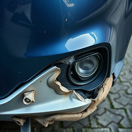 damaged car bumper