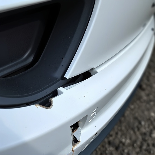 damaged car bumper