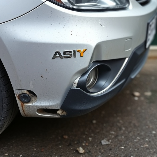 damaged car bumper