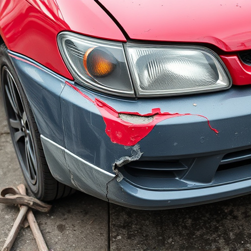 damaged car bumper