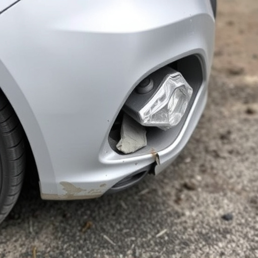 damaged car bumper